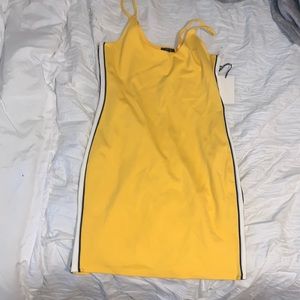 Yellow form fitting dress